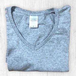 Gildan Gray V Neck T shirt